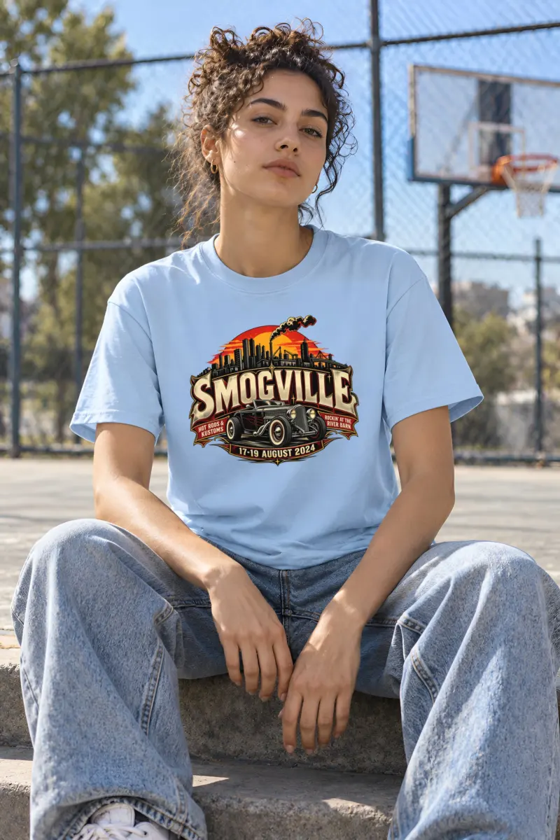 "Smogville Hot Rods" Heavyweight Unisex Crewneck T-shirt