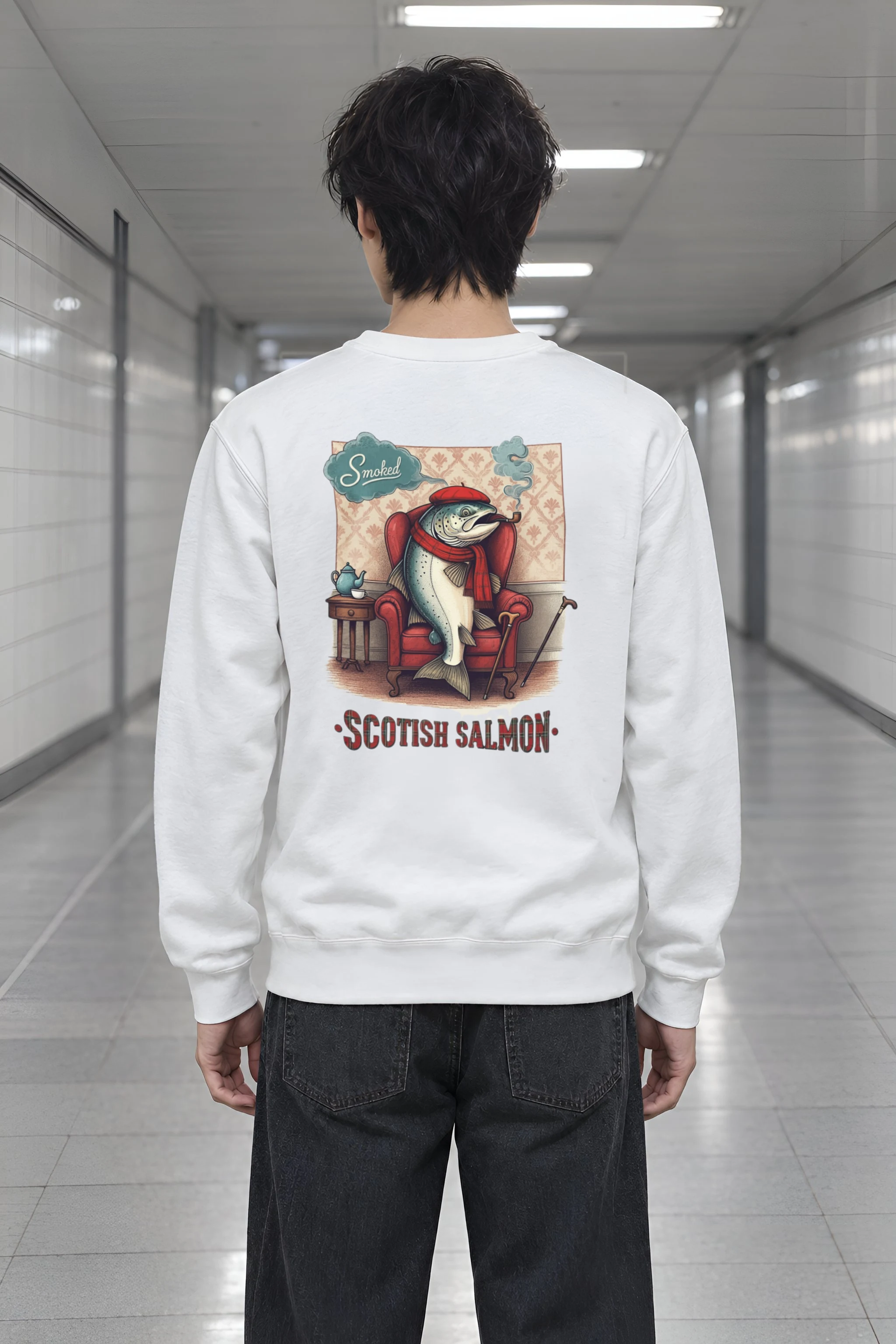 "Smoked Scottish Salmon" Heavy Blend Unisex Crewneck Sweatshirt
