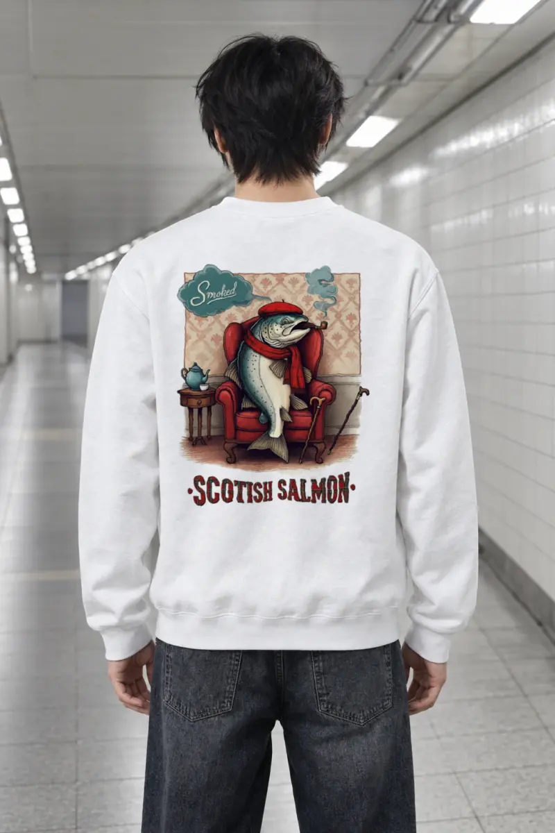 "Smoked Scottish Salmon" Heavy Blend Unisex Crewneck Sweatshirt | Gildan 18000