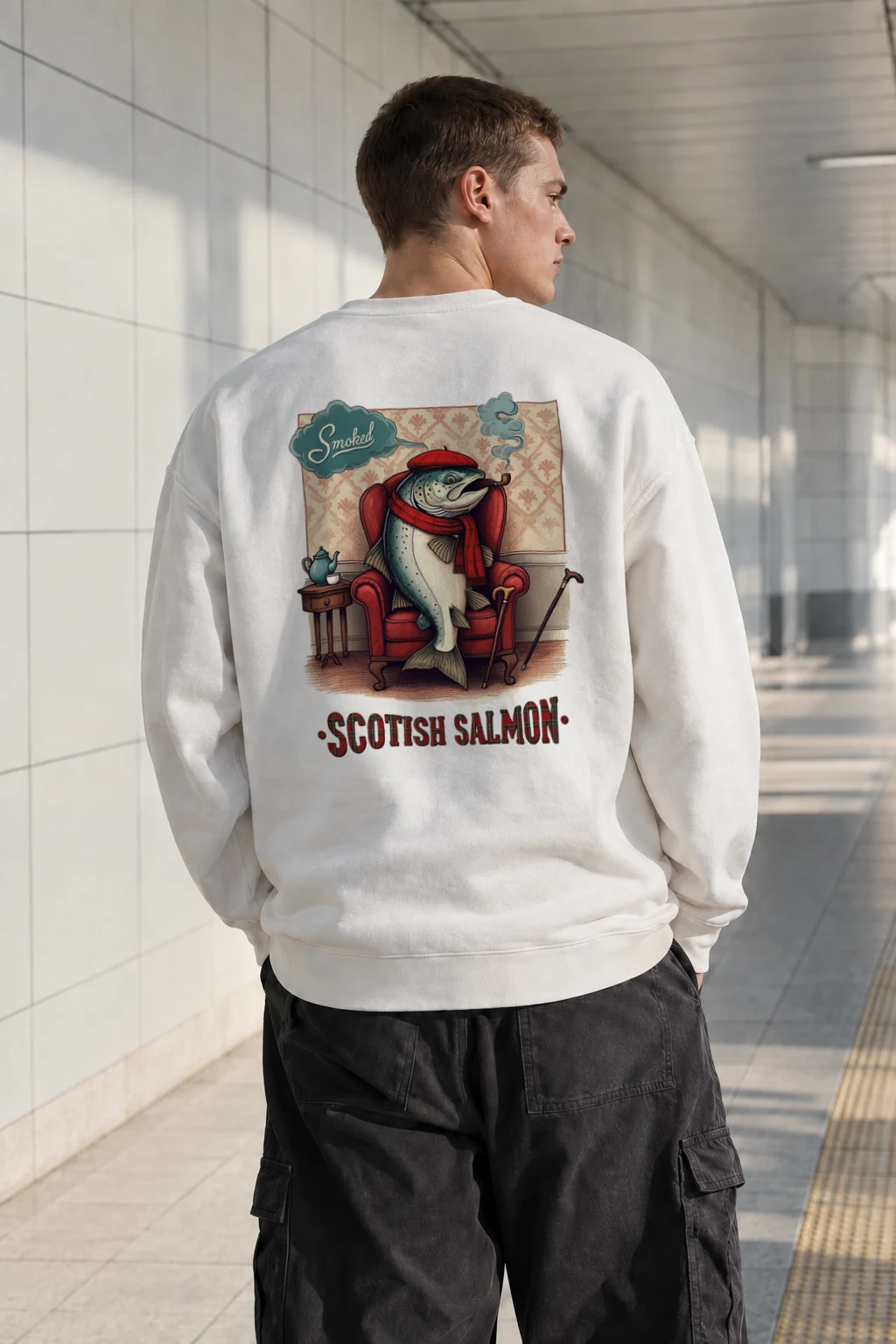 "Smoked Scottish Salmon" Heavy Blend Unisex Crewneck Sweatshirt | Gildan 18000
