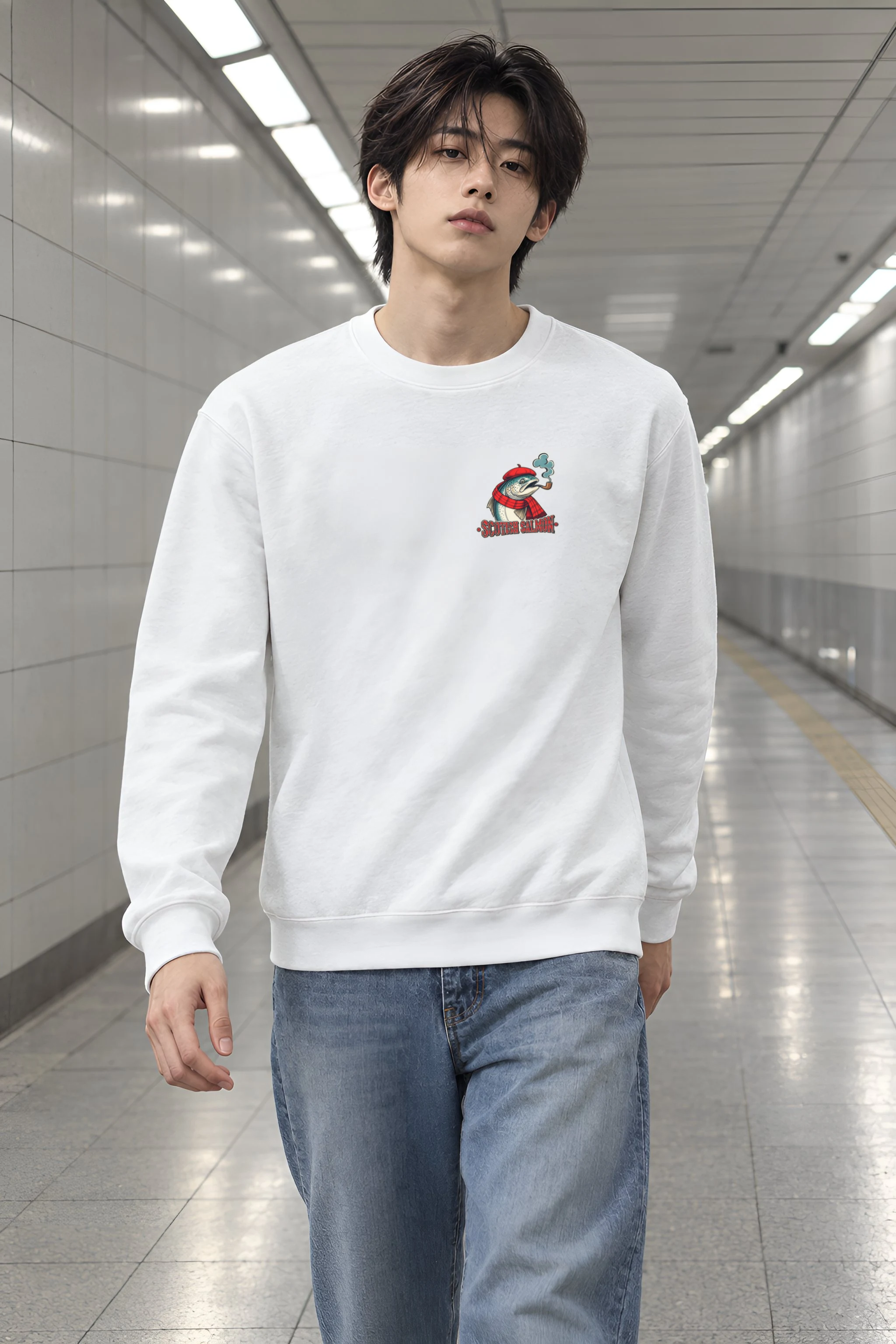 "Smoked Scottish Salmon" Heavy Blend Unisex Crewneck Sweatshirt