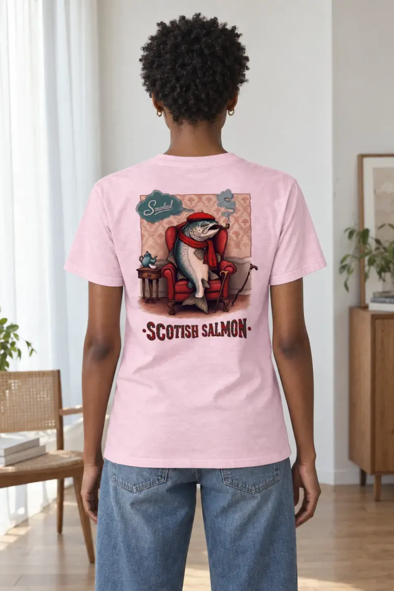 "Smoked Scottish Salmon" Heavyweight Unisex Crewneck T-shirt | Gildan 5000