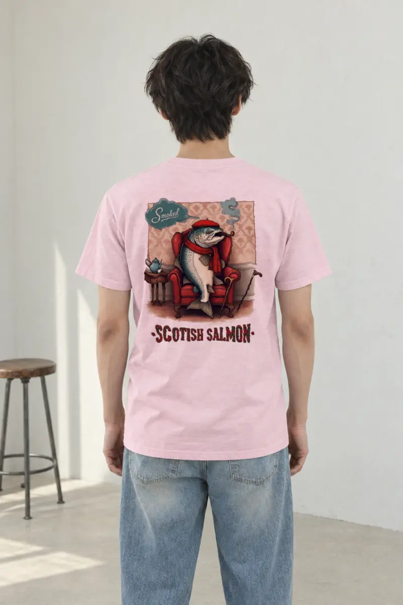 "Smoked Scottish Salmon" Heavyweight Unisex Crewneck T-shirt | Gildan 5000