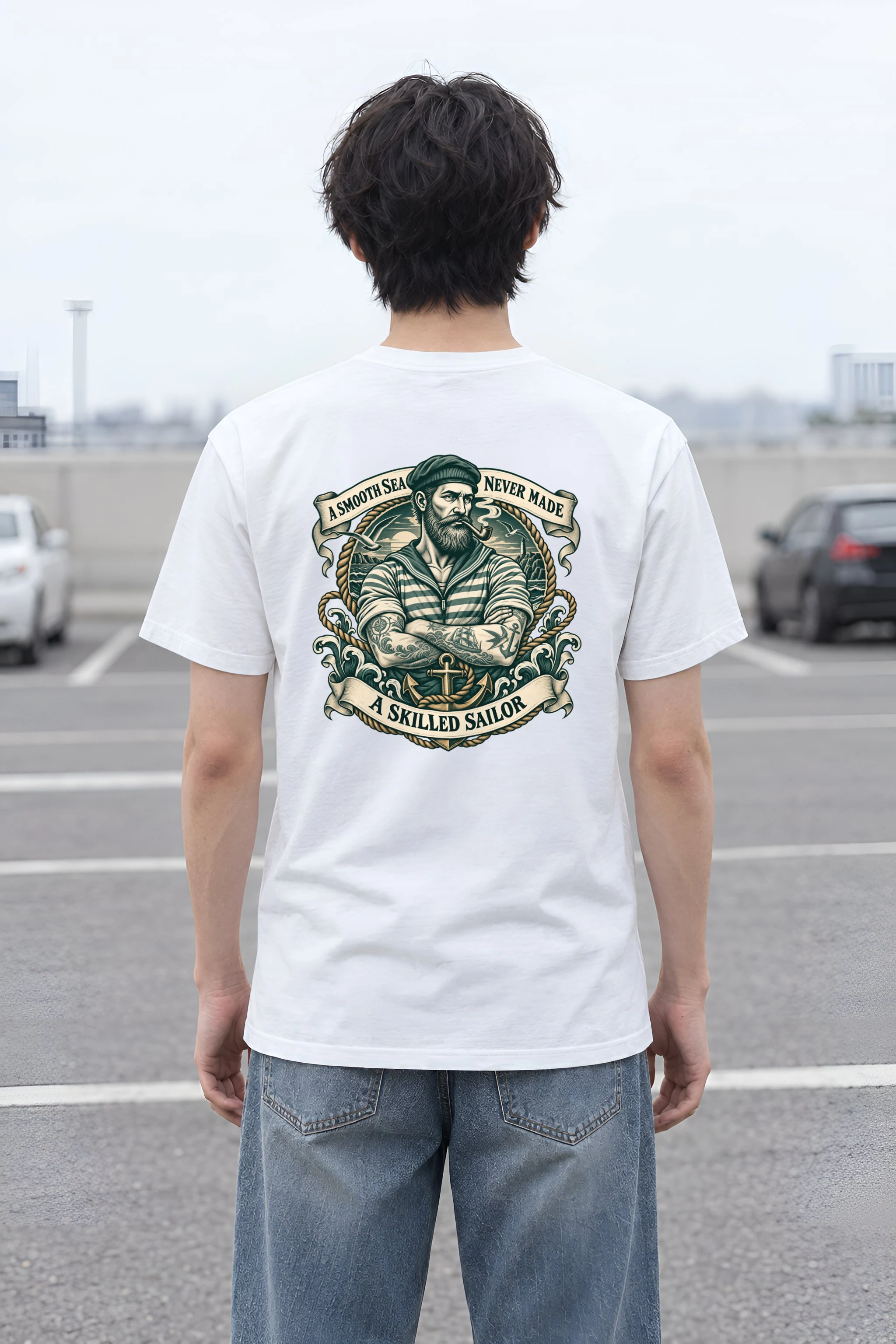 "Smooth Sea" Heavyweight Unisex Crewneck T-shirt