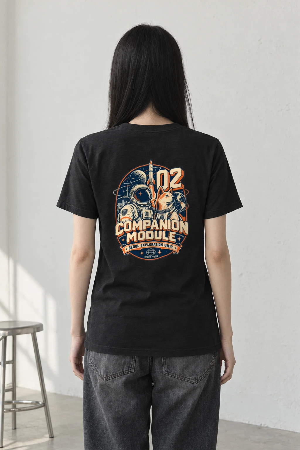 "Companion Module Seoul Exploration" Heavyweight Unisex Crewneck T-shirt