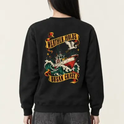 "Weather Holds Busan Coast" Heavy Blend Unisex Crewneck Sweatshirt