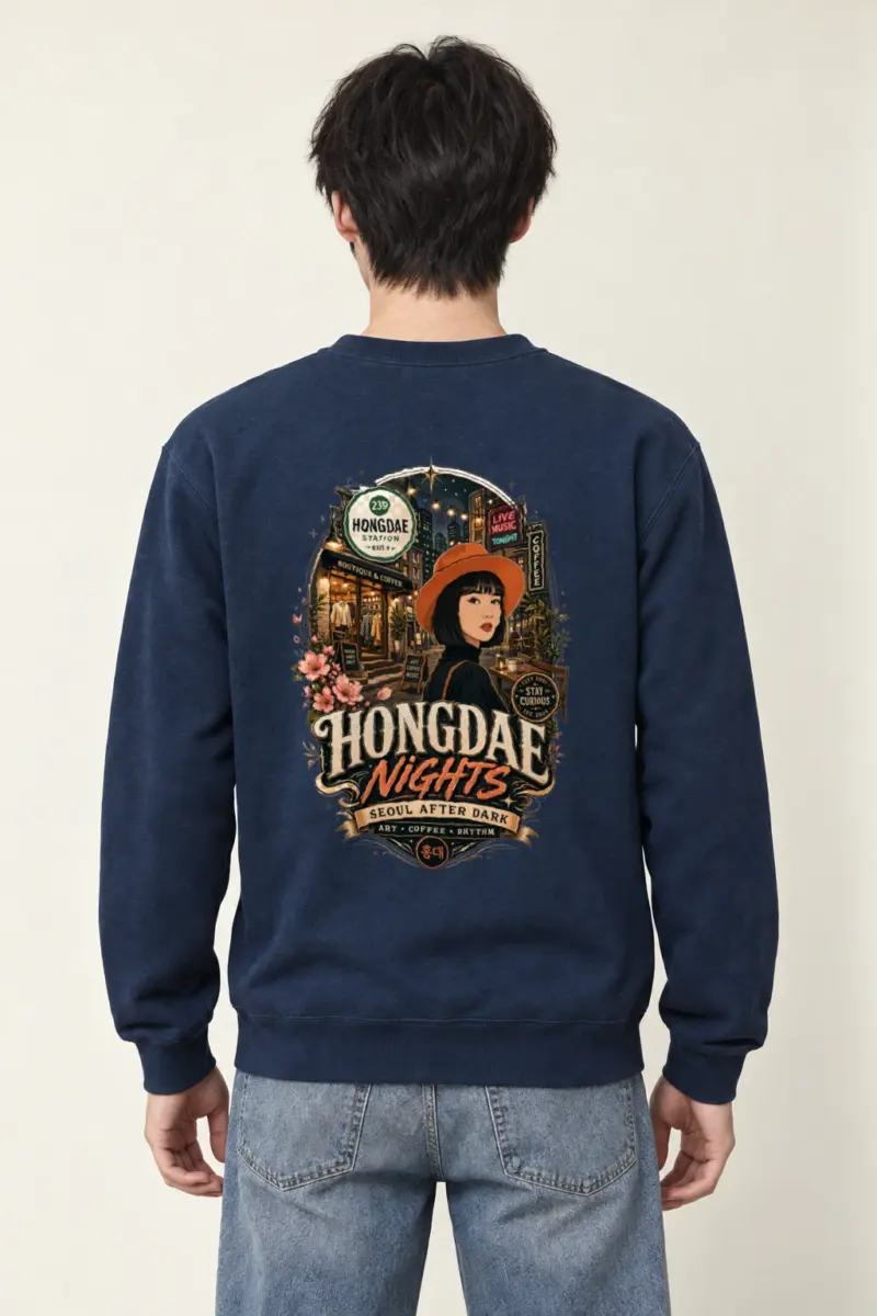 "Hongdae Nights" Heavy Blend Unisex Crewneck Sweatshirt
