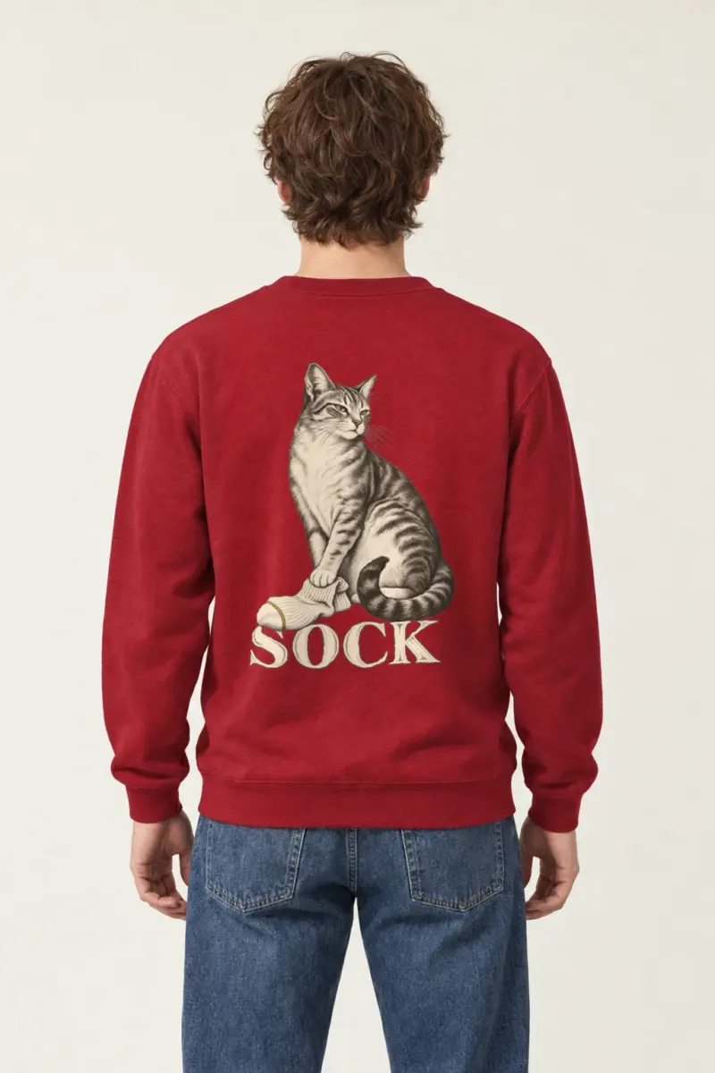 "Tabby With Sock" Heavy Blend Unisex Crewneck Sweatshirt