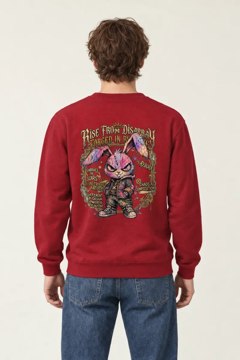 "Reborn Chaos Rabbit" Heavy Blend Unisex Crewneck Sweatshirt