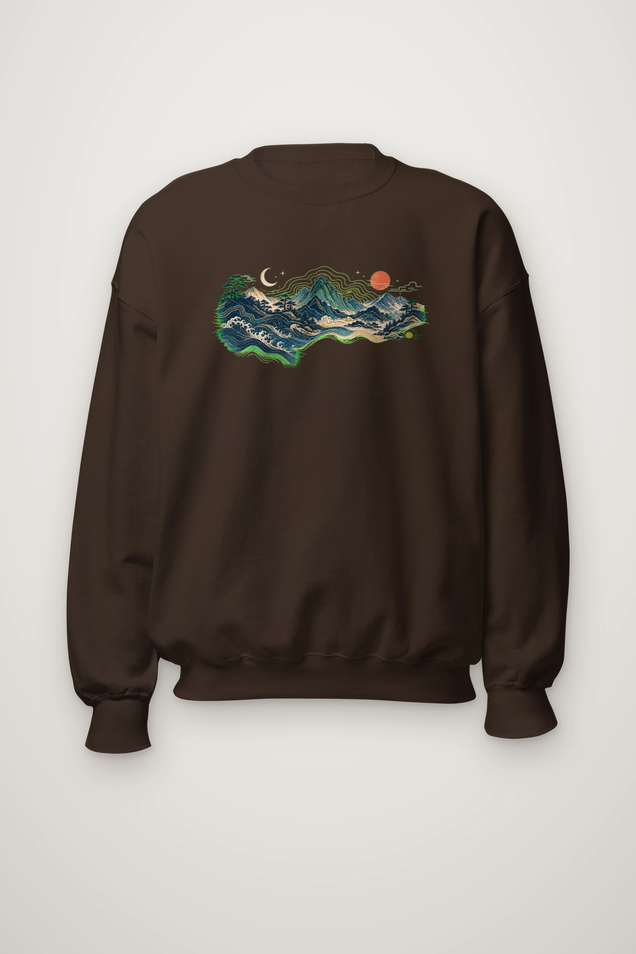 "Coastal Moonwood" Heavy Blend Unisex Crewneck Sweatshirt