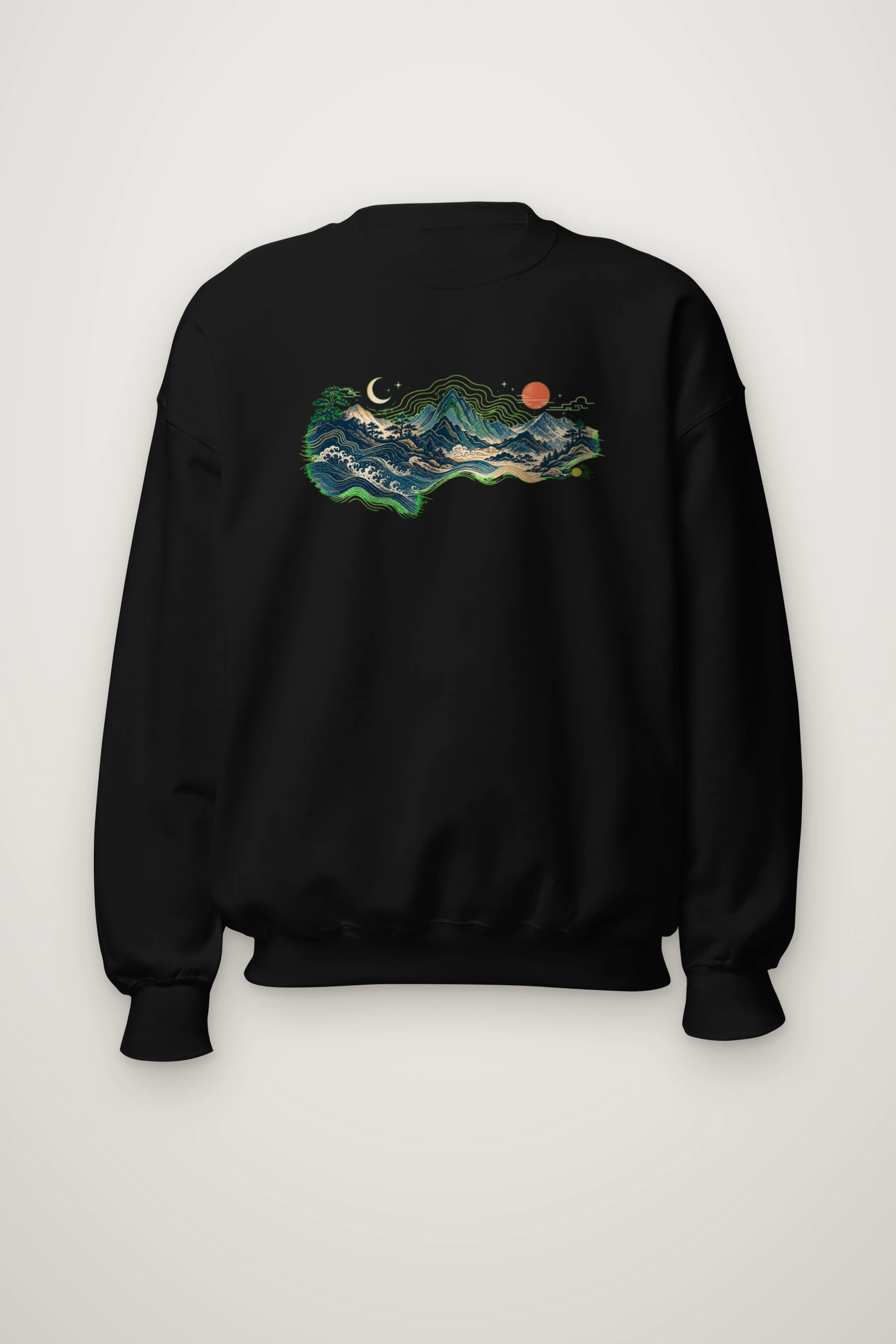 "Coastal Moonwood" Heavy Blend Unisex Crewneck Sweatshirt