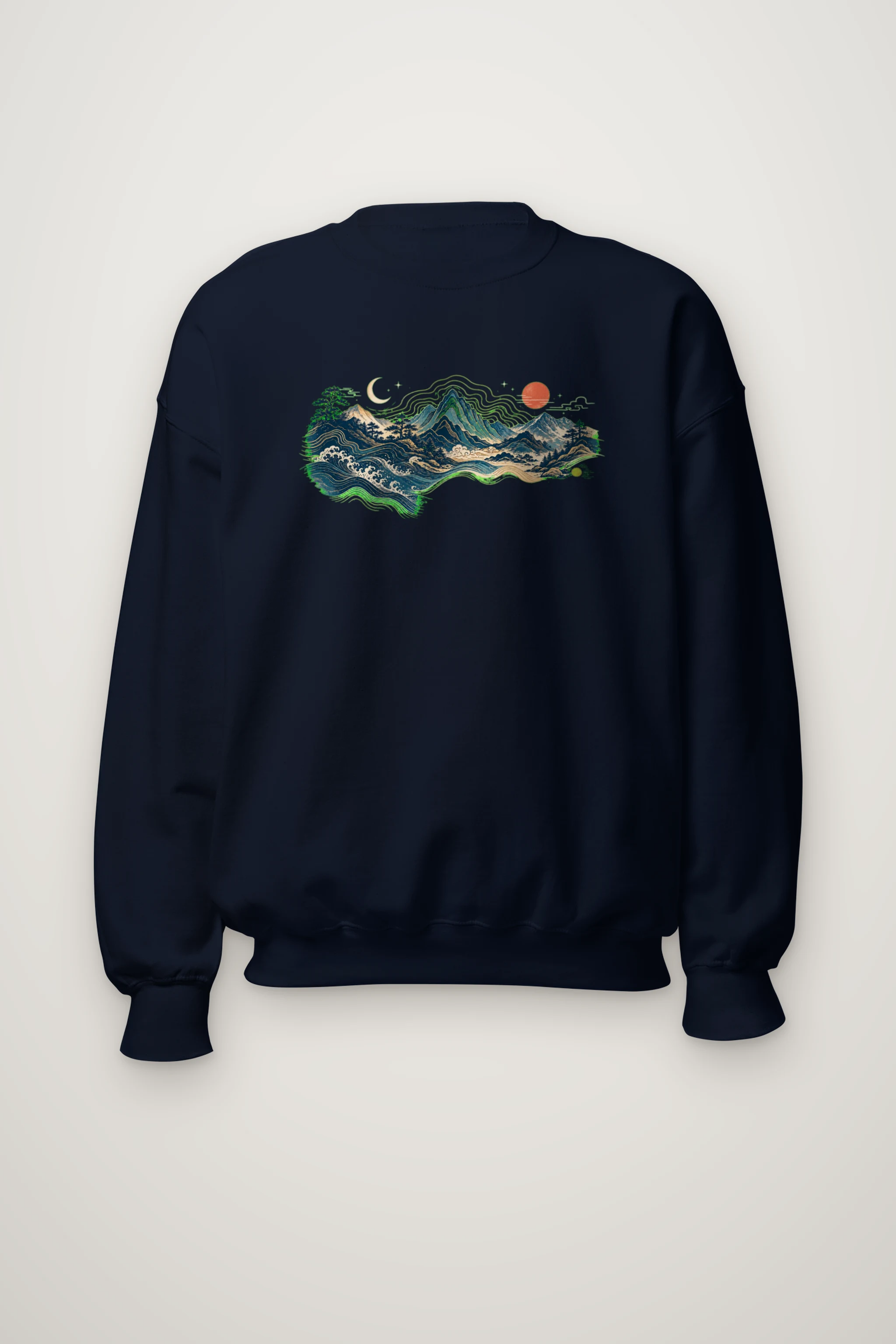 "Coastal Moonwood" Heavy Blend Unisex Crewneck Sweatshirt