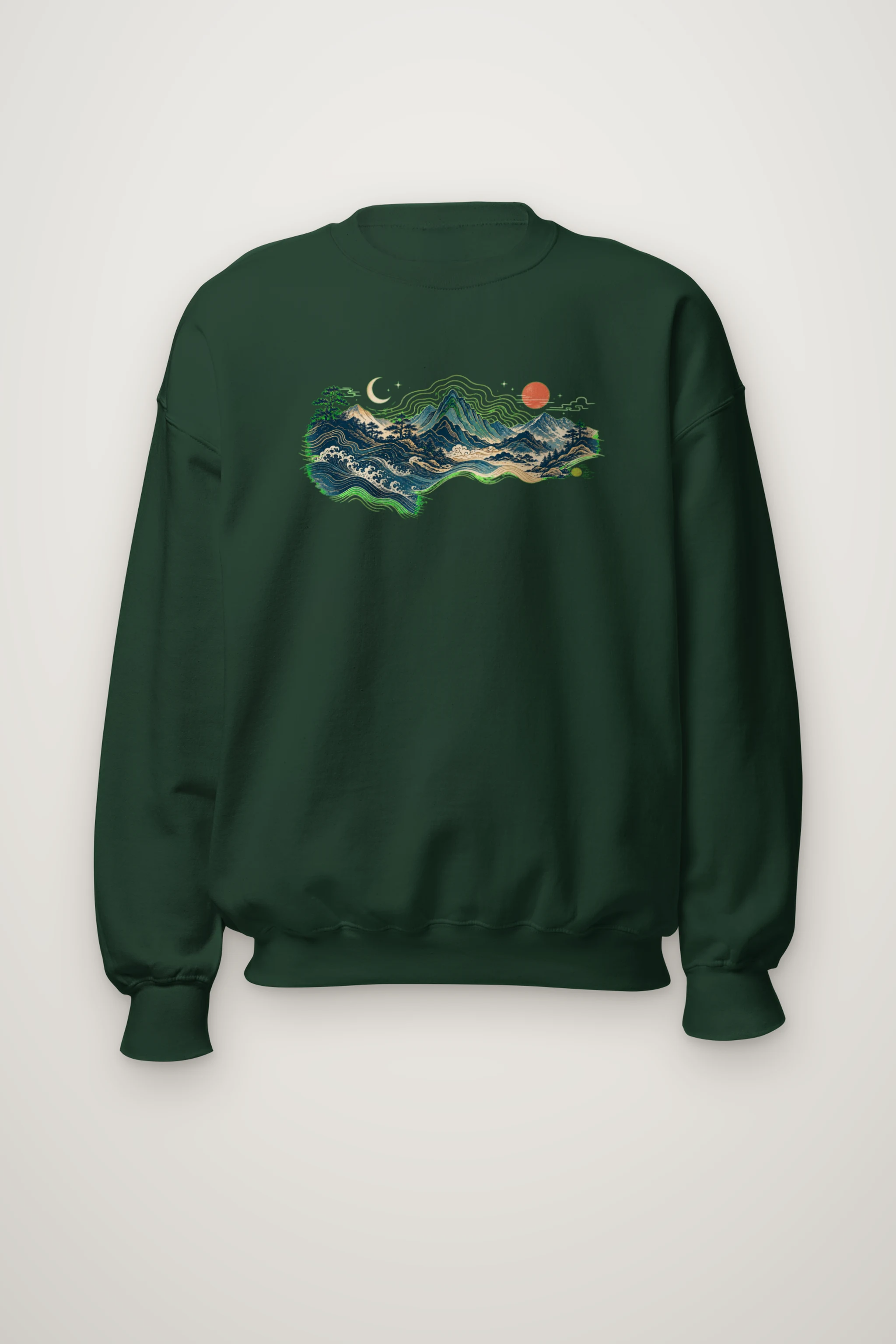 "Coastal Moonwood" Heavy Blend Unisex Crewneck Sweatshirt