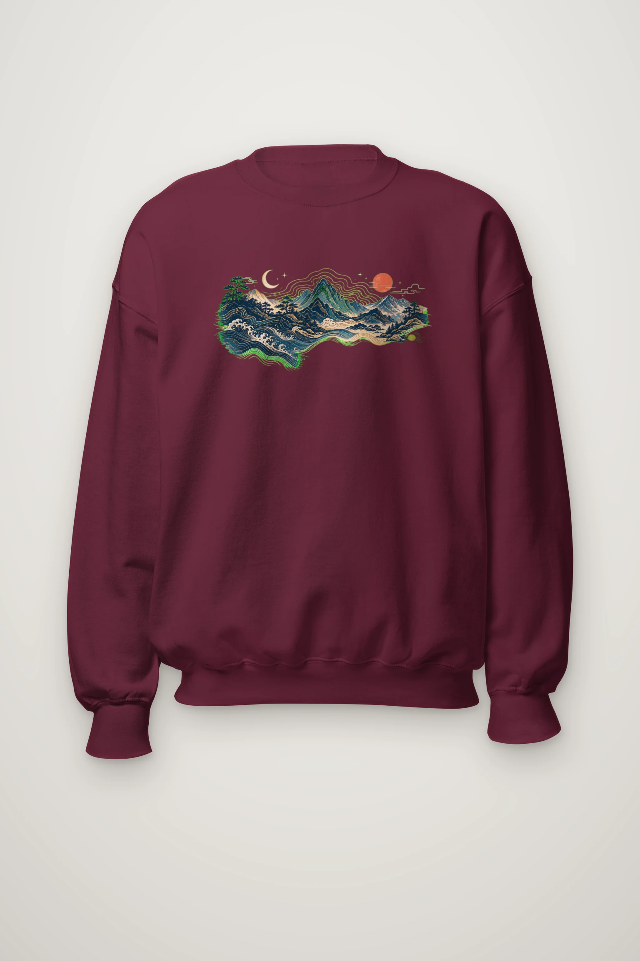 "Coastal Moonwood" Heavy Blend Unisex Crewneck Sweatshirt