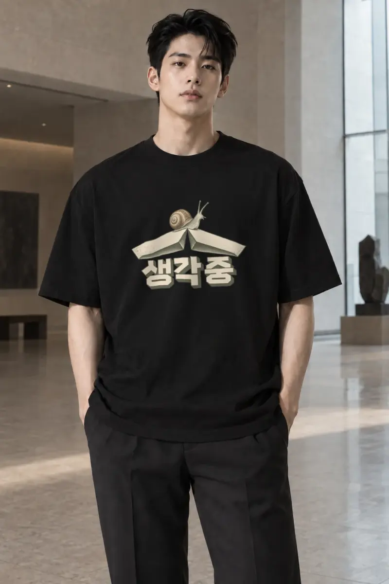 "Snail Air Mail" Men's Oversized Heavyweight Crewneck T-Shirt | Shaka Wear SHMHSS