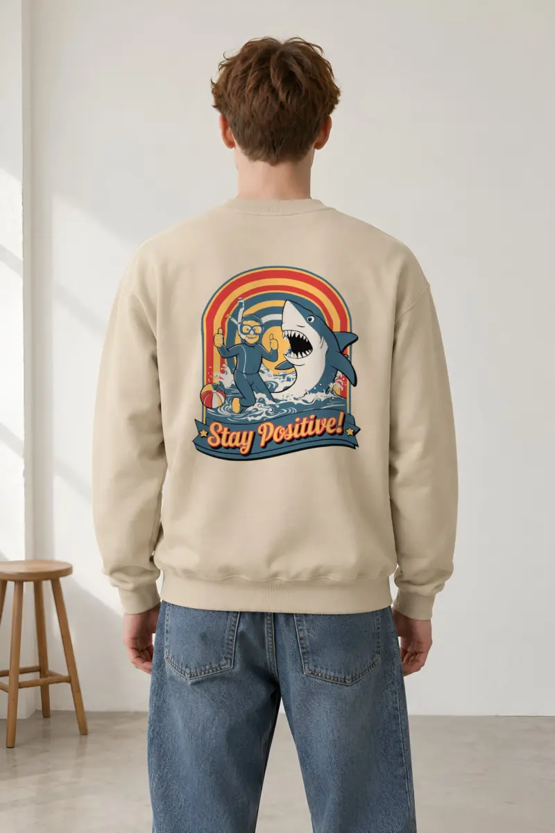 "Snorkeler And Shark" Heavy Blend Unisex Crewneck Sweatshirt