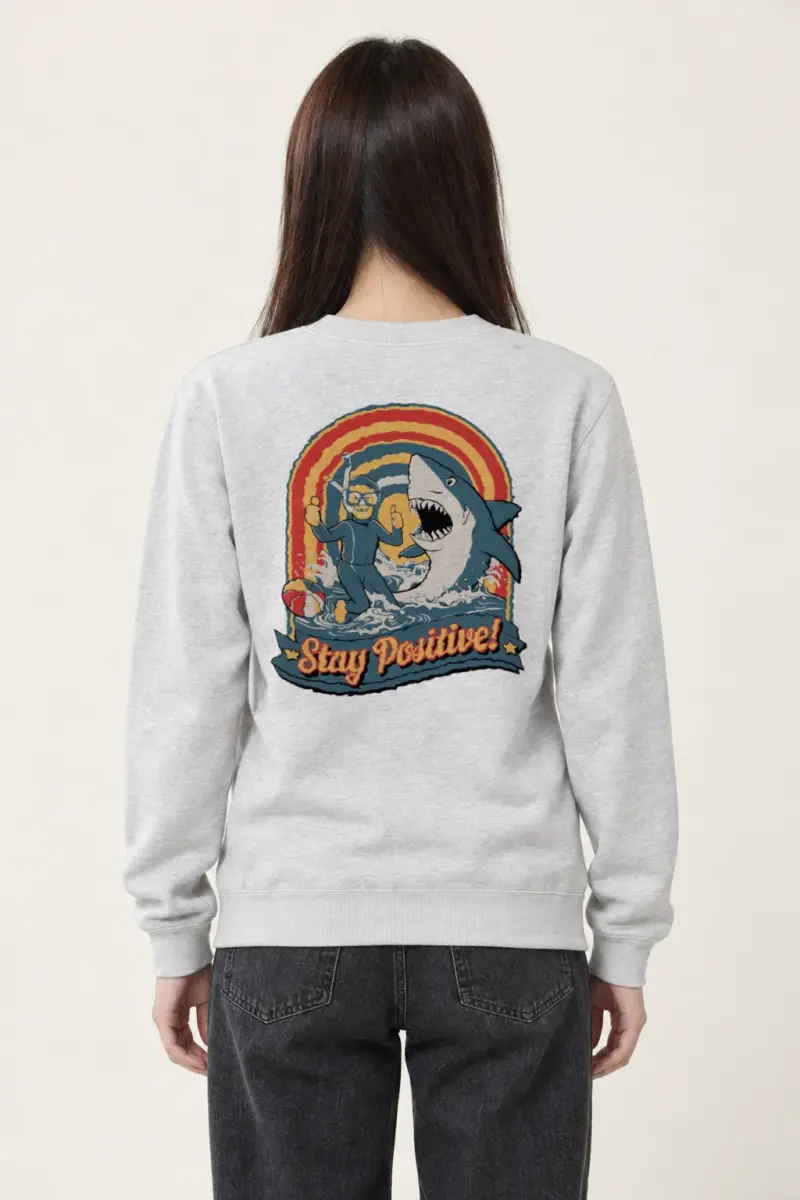 "Snorkeler And Shark" Heavy Blend Unisex Crewneck Sweatshirt