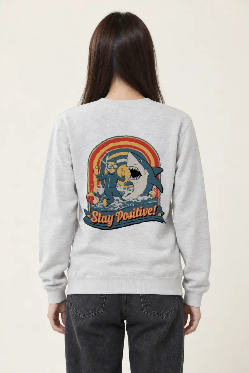 "Snorkeler And Shark" Heavy Blend Unisex Crewneck Sweatshirt