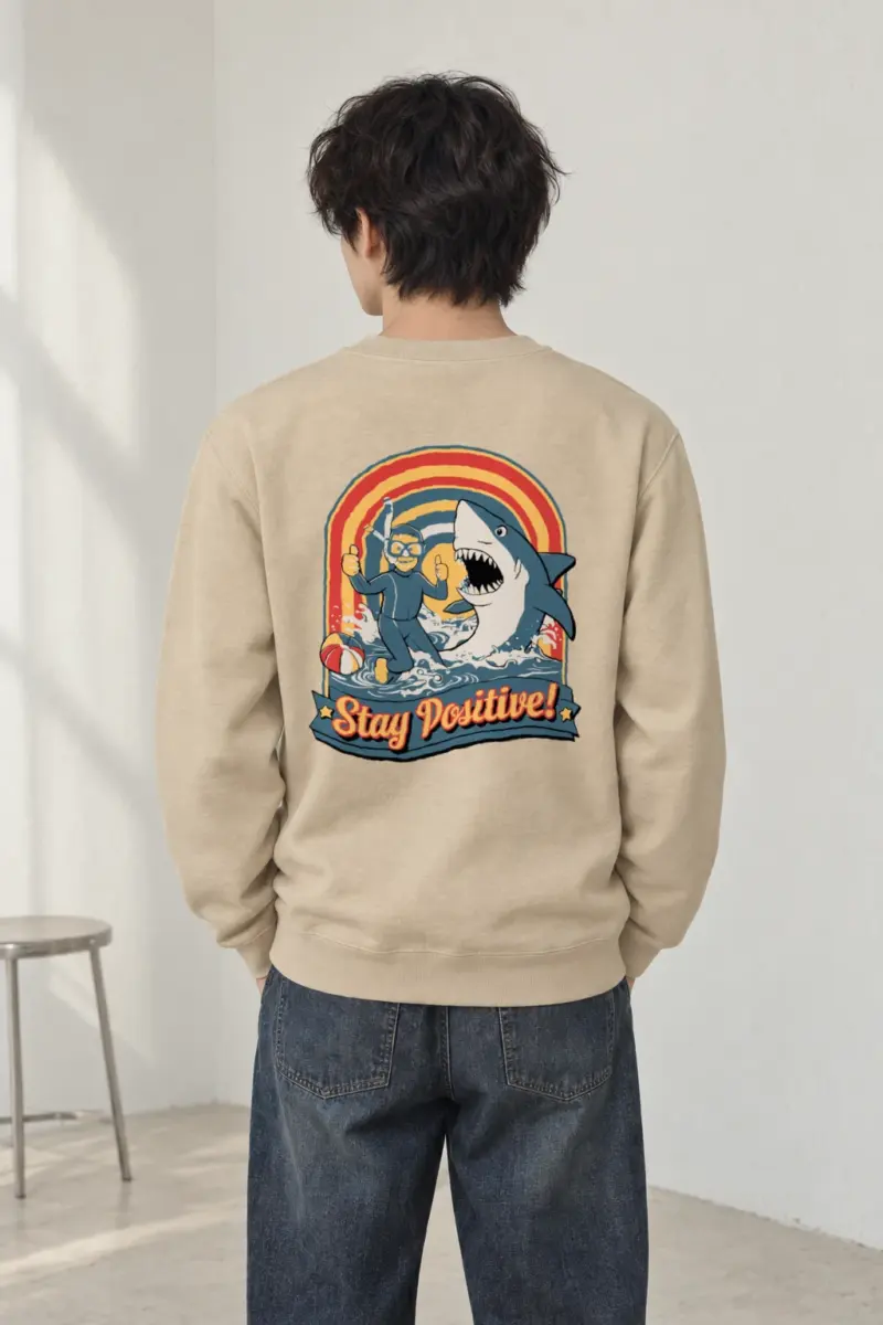 "Snorkeler And Shark" Heavy Blend Unisex Crewneck Sweatshirt