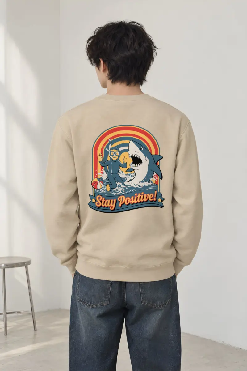 "Snorkeler And Shark" Heavy Blend Unisex Crewneck Sweatshirt