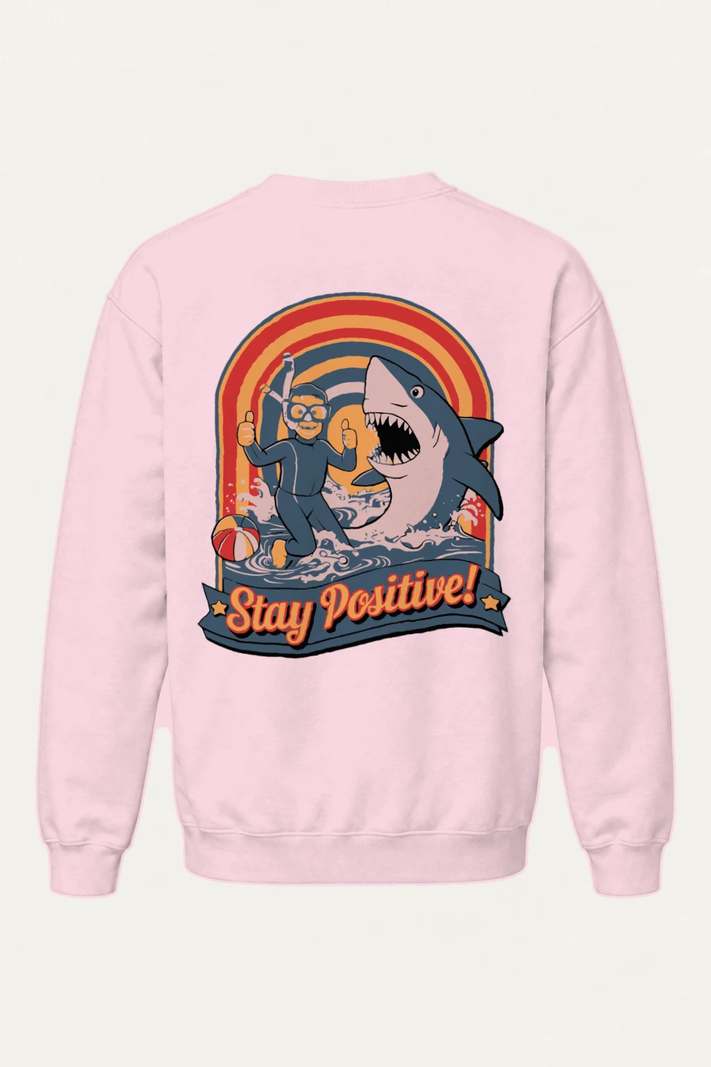 "Snorkeler And Shark" Heavy Blend Unisex Crewneck Sweatshirt | Gildan 18000