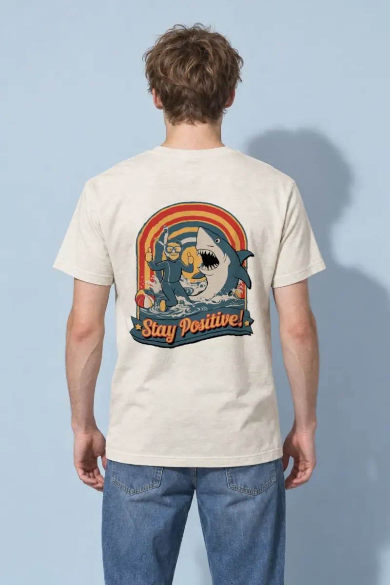 "Snorkeler And Shark" Heavyweight Unisex Crewneck T-shirt