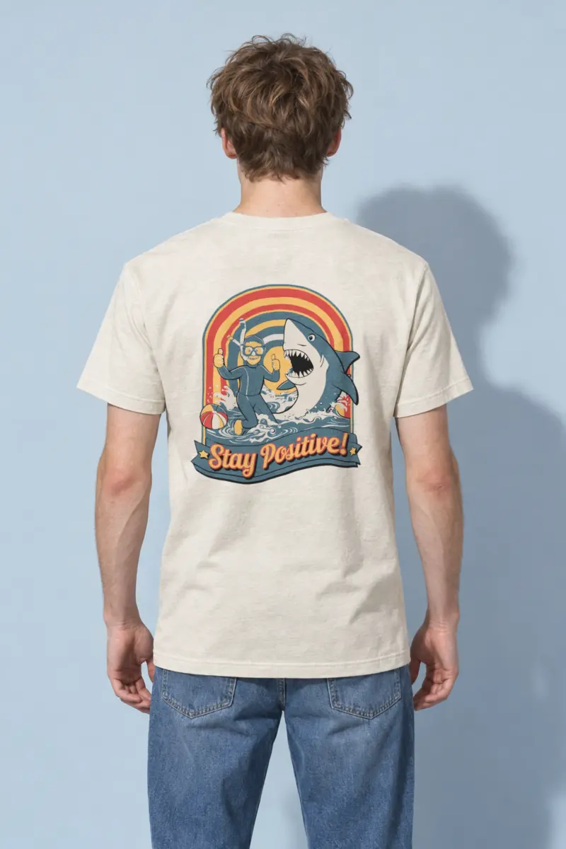 "Snorkeler And Shark" Heavyweight Unisex Crewneck T-shirt