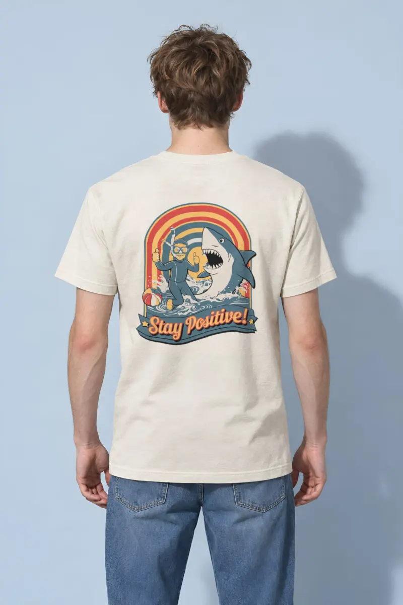 "Snorkeler And Shark" Heavyweight Unisex Crewneck T-shirt