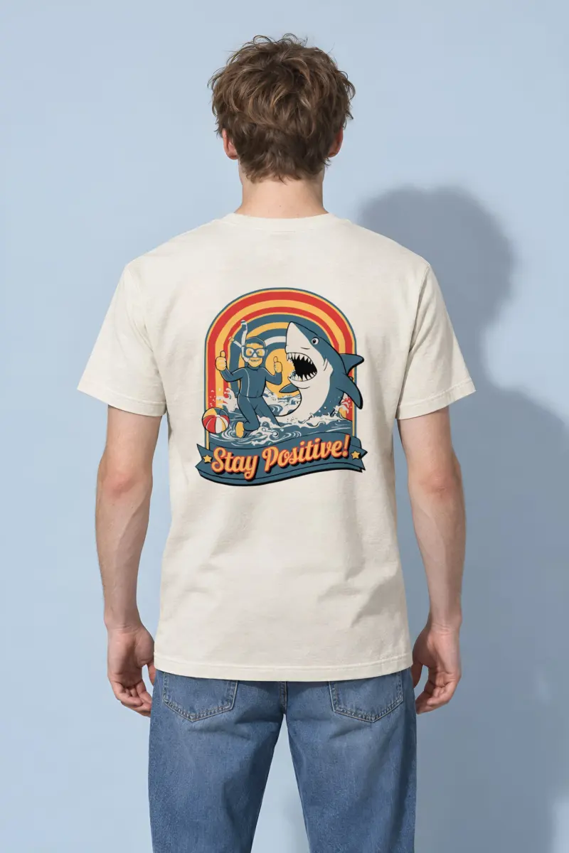 "Snorkeler And Shark" Heavyweight Unisex Crewneck T-shirt