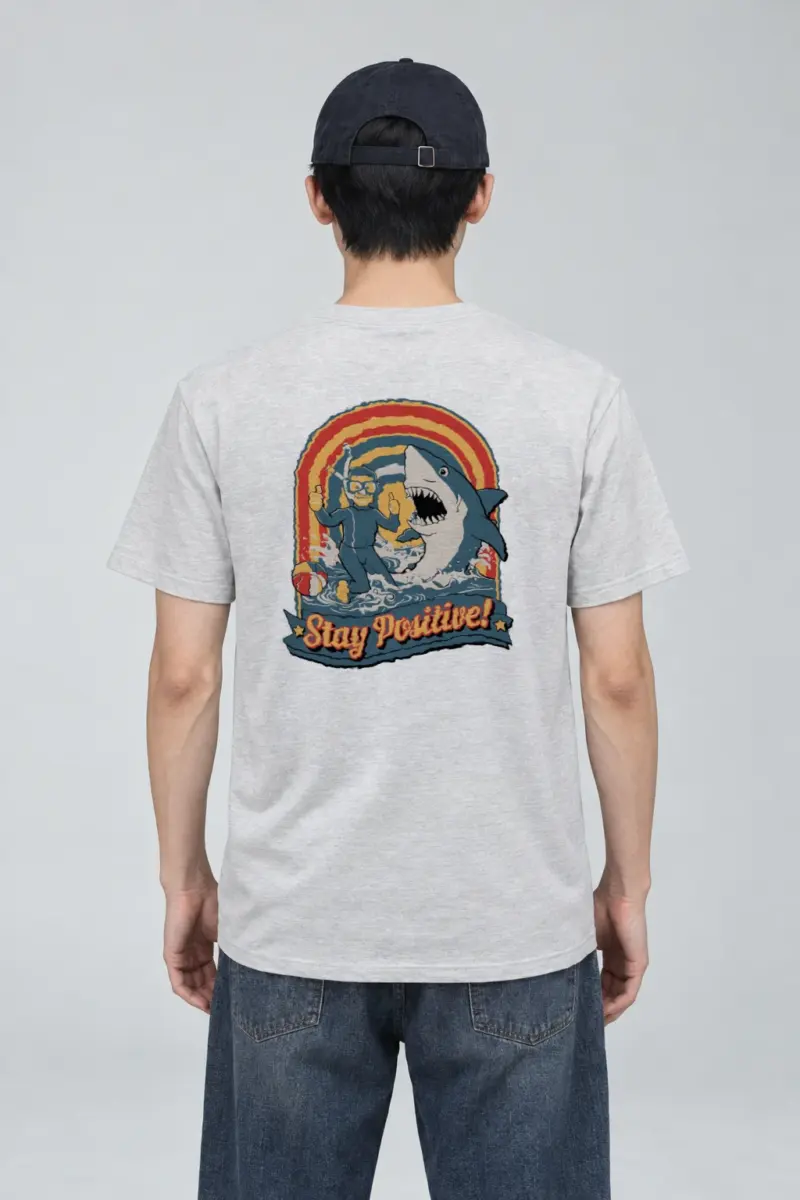 "Snorkeler And Shark" Heavyweight Unisex Crewneck T-shirt