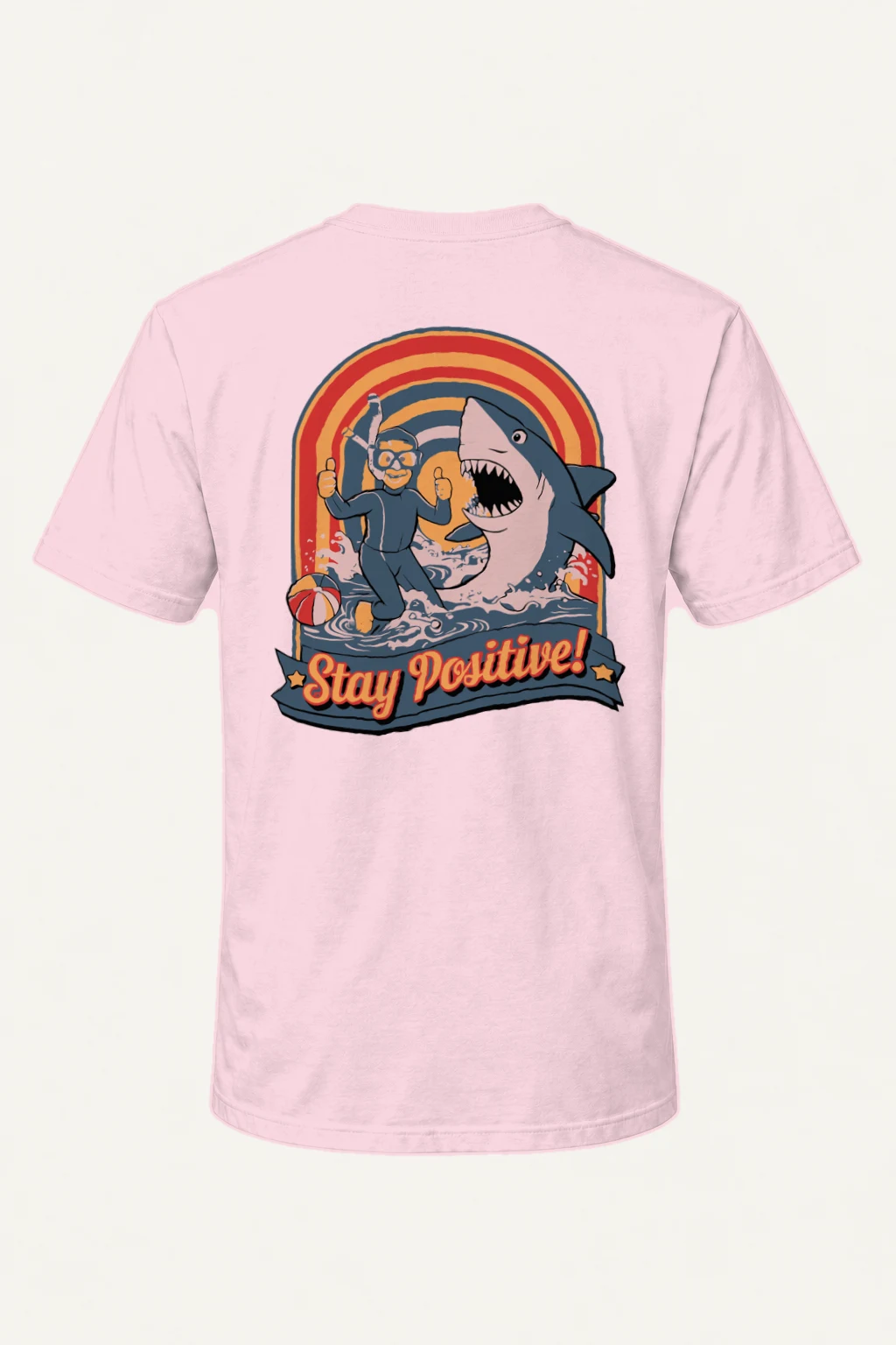 "Snorkeler And Shark" Heavyweight Unisex Crewneck T-shirt | Gildan 5000
