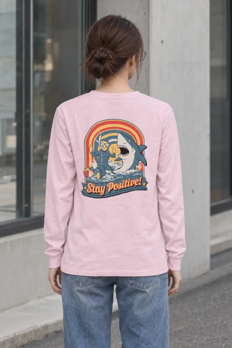 "Snorkeler And Shark" Unisex Longsleeve T-shirt