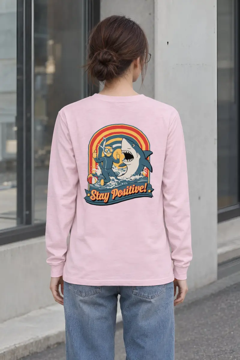"Snorkeler And Shark" Unisex Longsleeve T-shirt