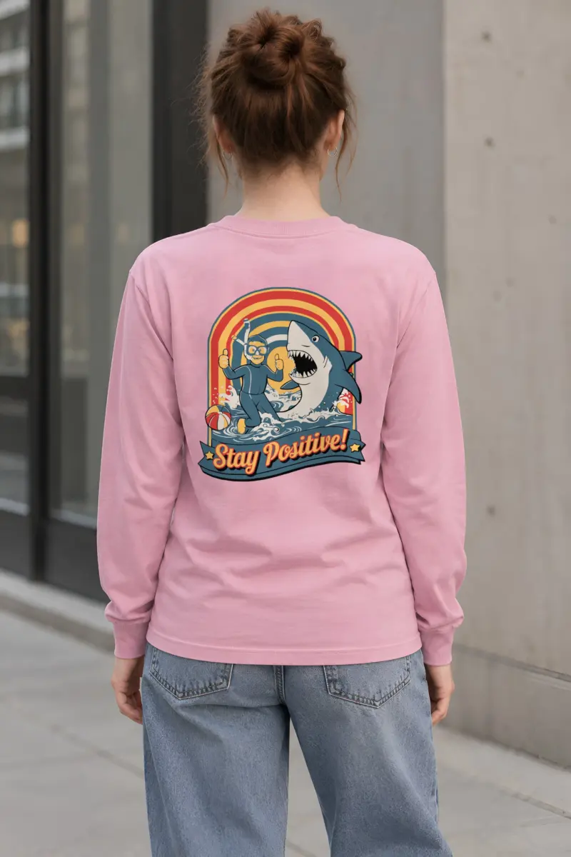 "Snorkeler And Shark" Unisex Longsleeve T-shirt