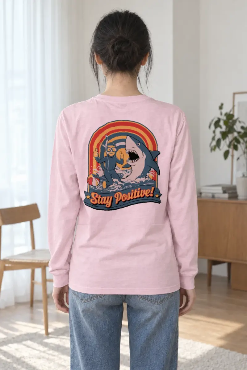 "Snorkeler And Shark" Unisex Longsleeve T-shirt