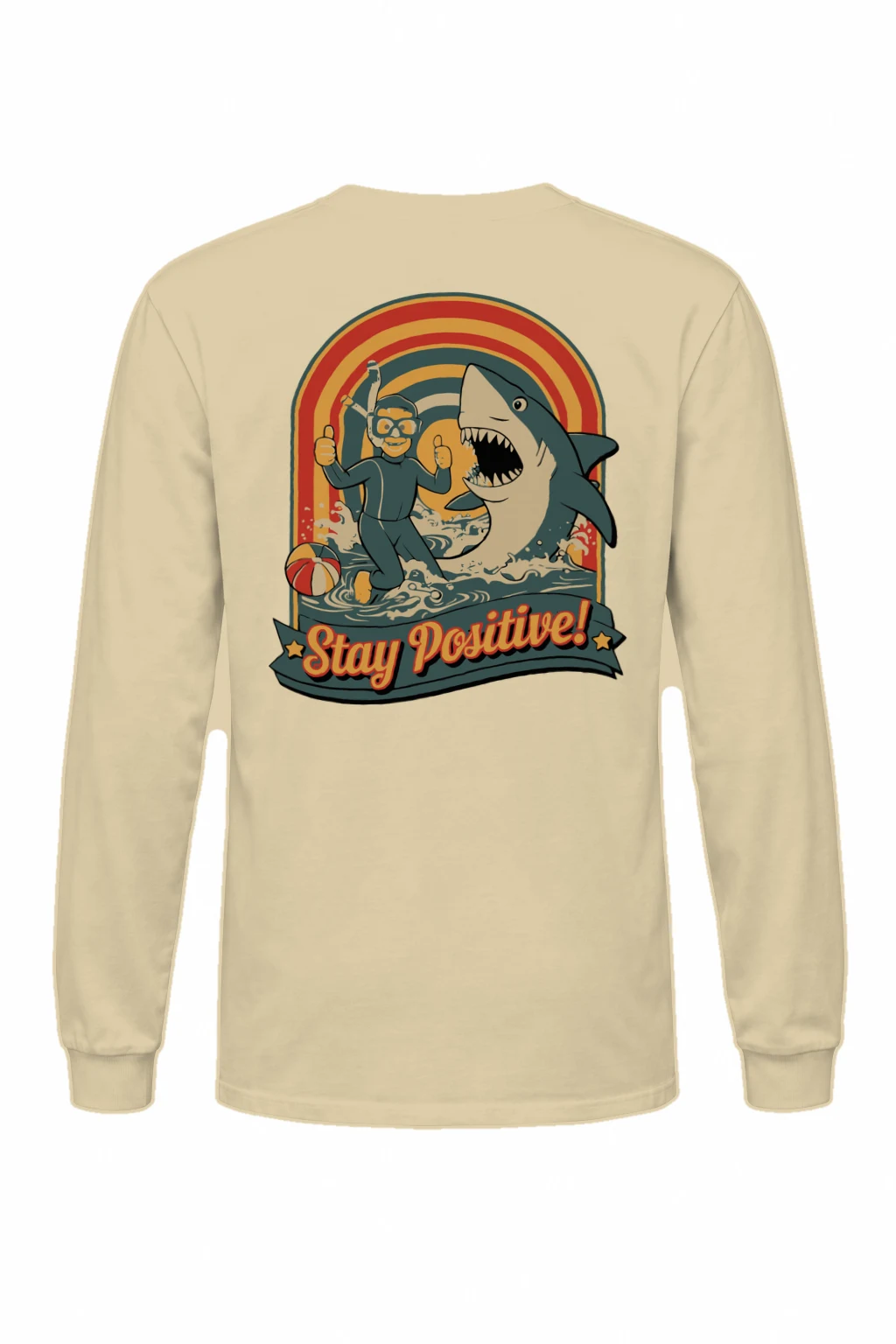 "Snorkeler And Shark" Unisex Longsleeve T-shirt | Gildan 2400
