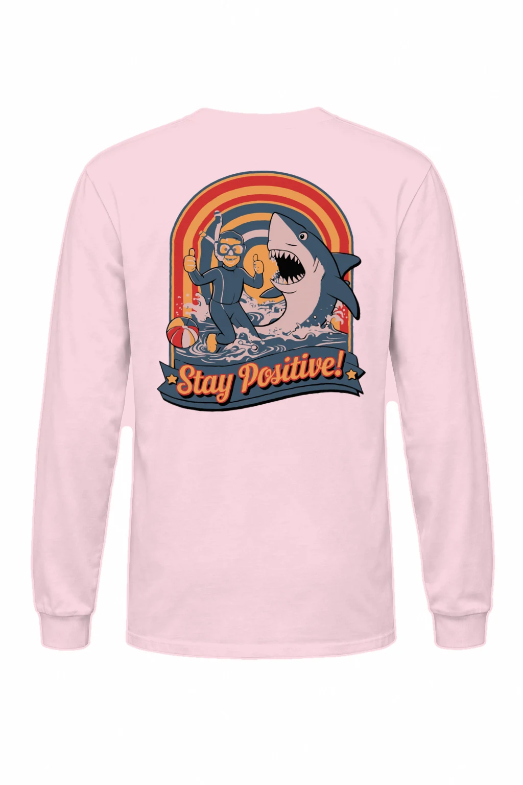"Snorkeler And Shark" Unisex Longsleeve T-shirt | Gildan 2400