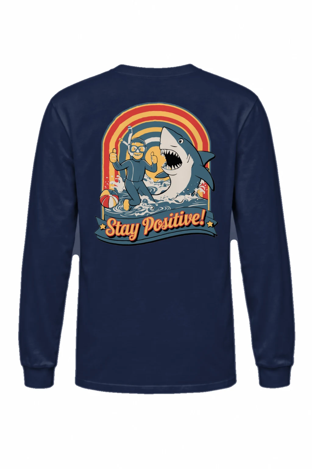"Snorkeler And Shark" Unisex Longsleeve T-shirt | Gildan 2400