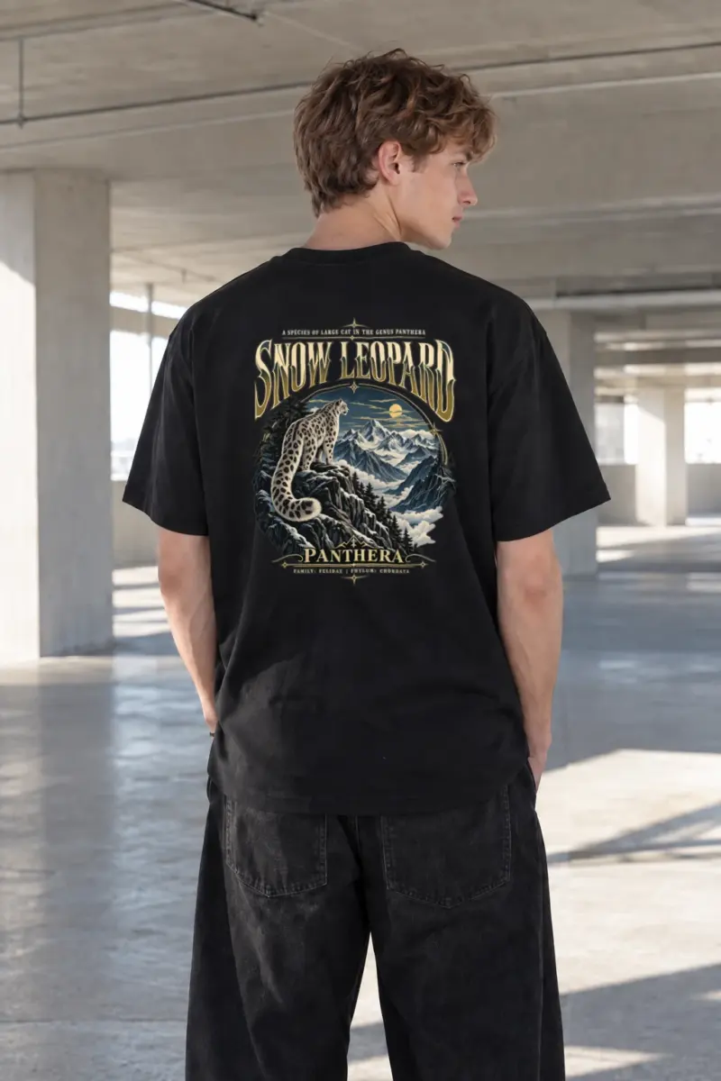 "Snow Leopard" Heavyweight Unisex Crewneck T-shirt | Gildan 5000