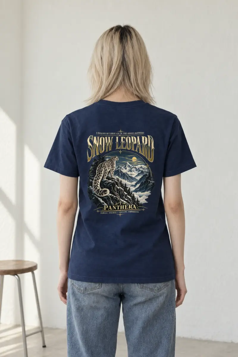 "Snow Leopard" Heavyweight Unisex Crewneck T-shirt
