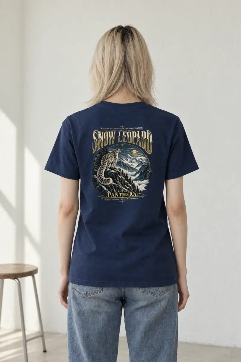 "Snow Leopard" Heavyweight Unisex Crewneck T-shirt