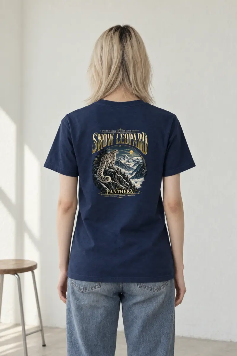 "Snow Leopard" Heavyweight Unisex Crewneck T-shirt