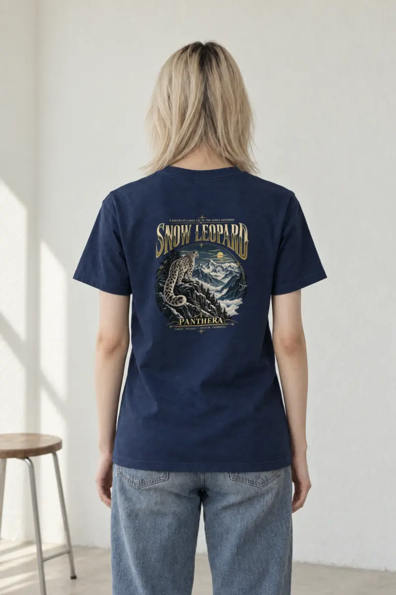 "Snow Leopard" Heavyweight Unisex Crewneck T-shirt