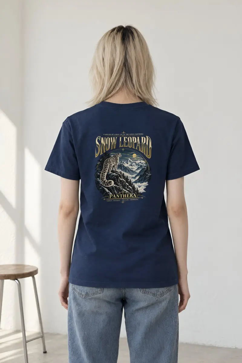 "Snow Leopard" Heavyweight Unisex Crewneck T-shirt