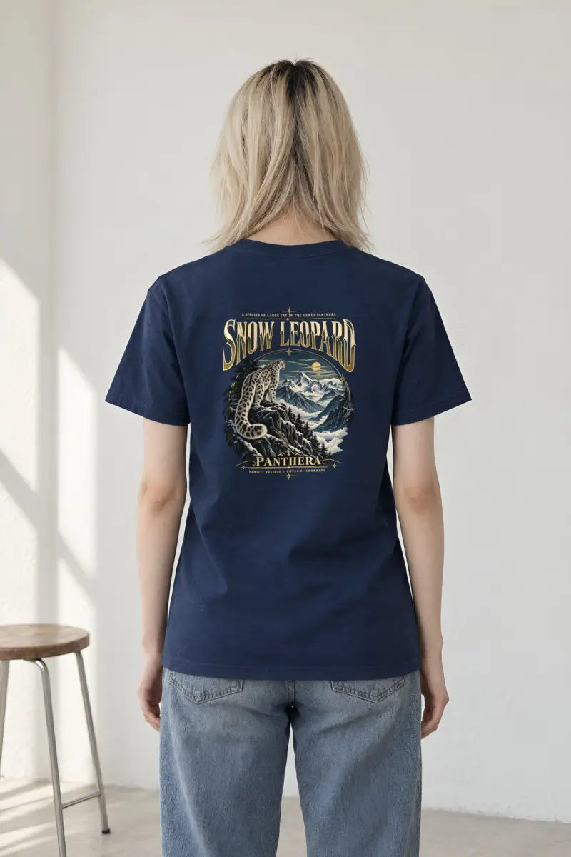 "Snow Leopard" Heavyweight Unisex Crewneck T-shirt