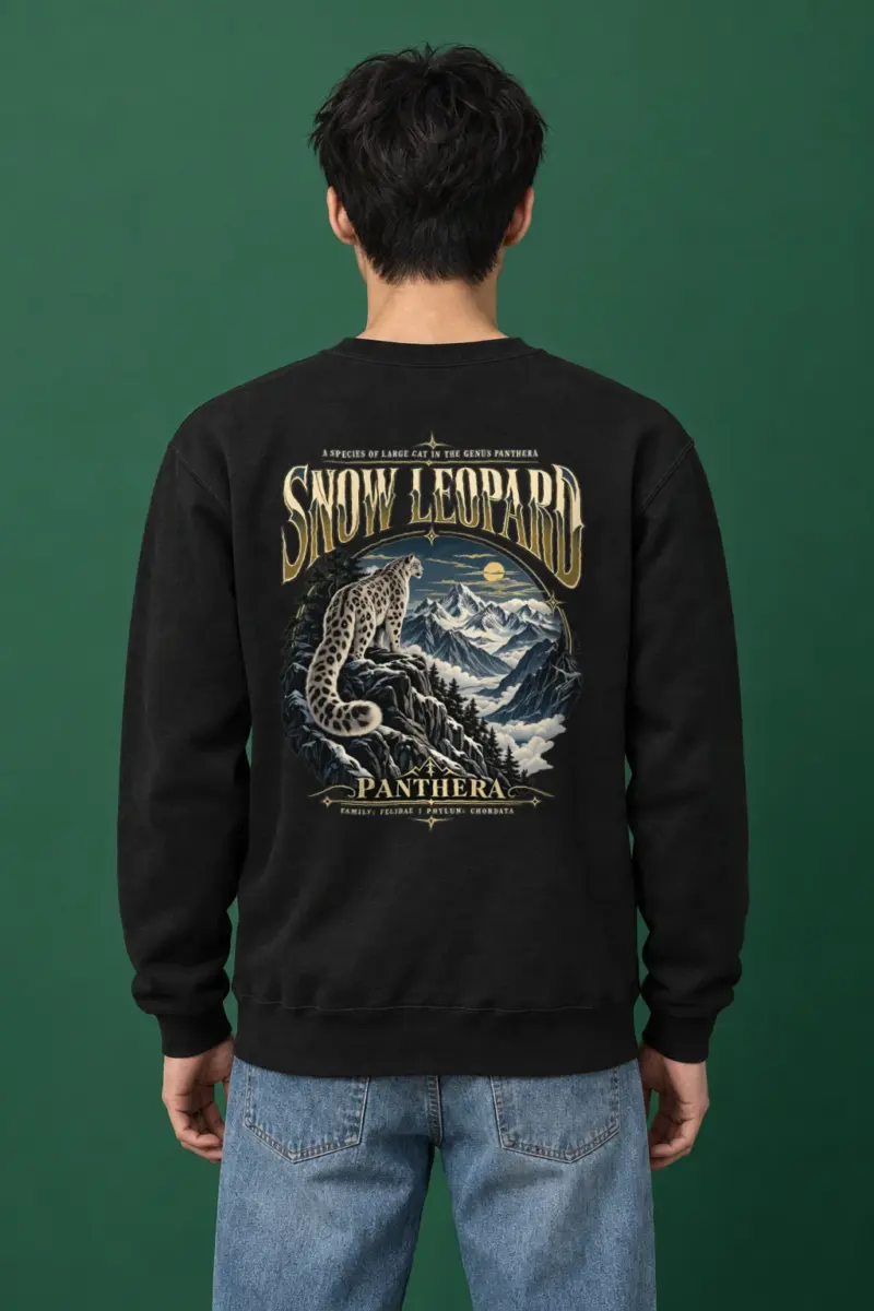 "Snow Leopard Panorama" Heavy Blend Unisex Crewneck Sweatshirt | Gildan 18000