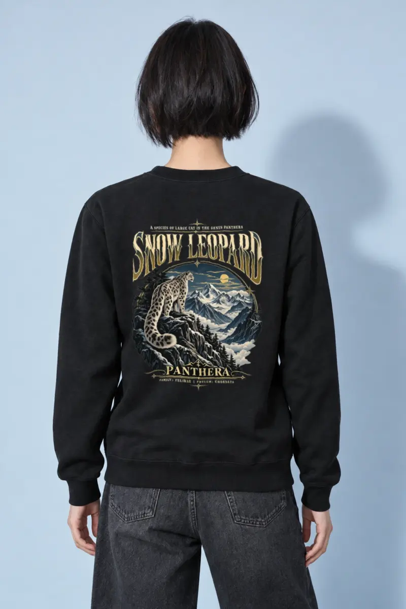 "Snow Leopard Panorama" Heavy Blend Unisex Crewneck Sweatshirt
