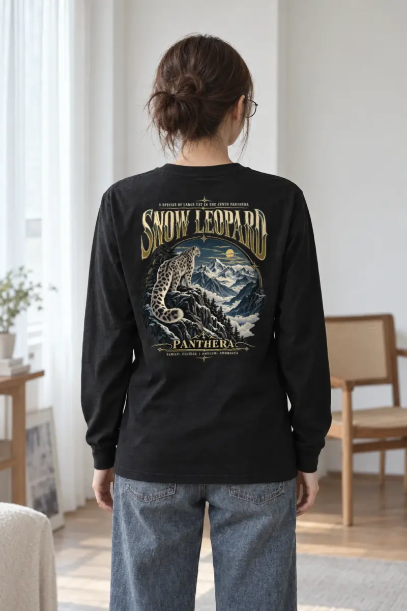 "Snow Leopard Panorama" Unisex Longsleeve T-shirt | Gildan 2400