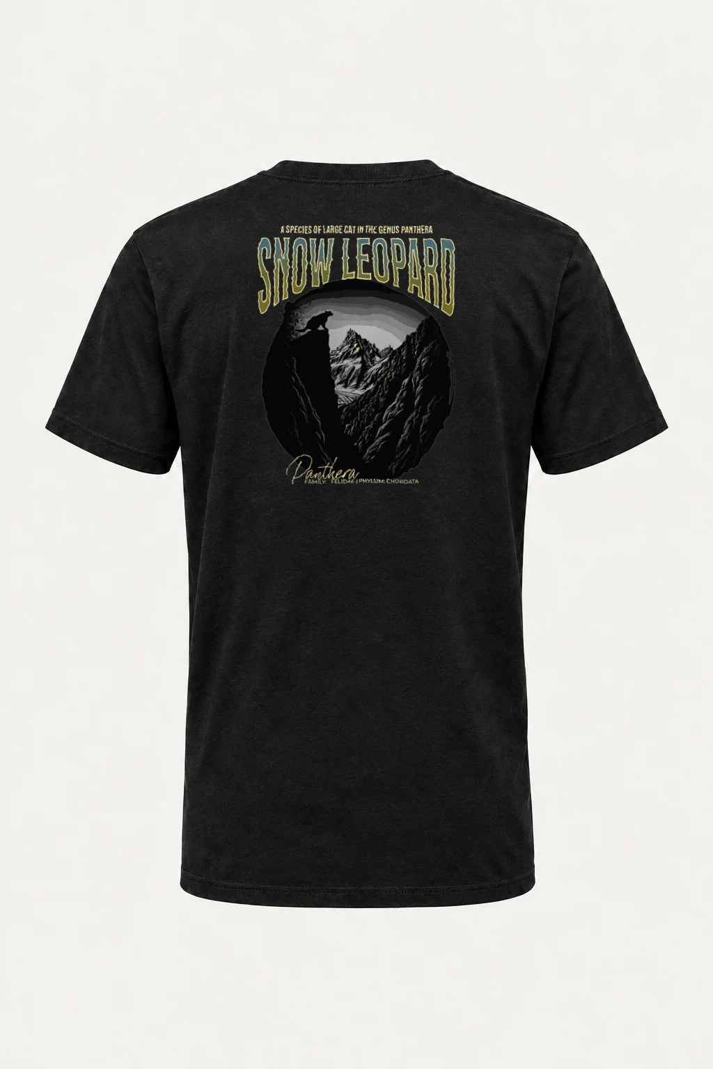 "Snow Leopard Panthera" Heavyweight Unisex Crewneck T-shirt | Gildan 5000