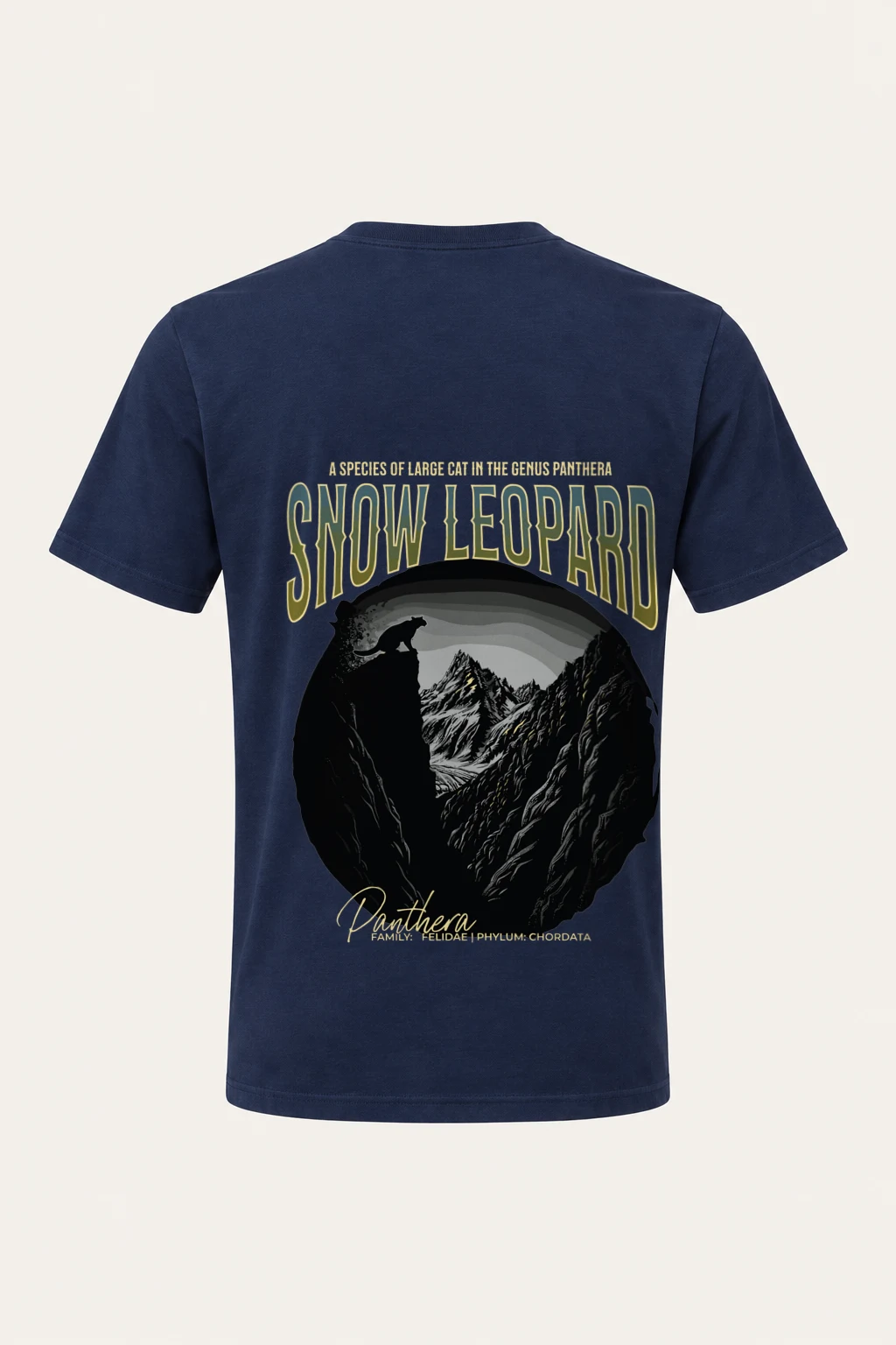 "Snow Leopard Panthera" Heavyweight Unisex Crewneck T-shirt | Gildan 5000